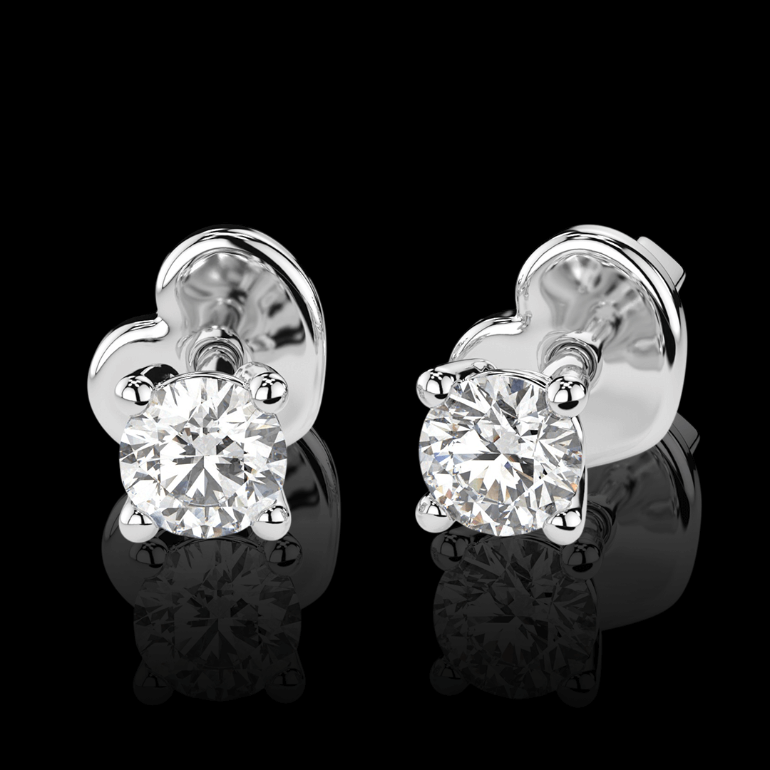 Balto aukso auskarai su deimantais