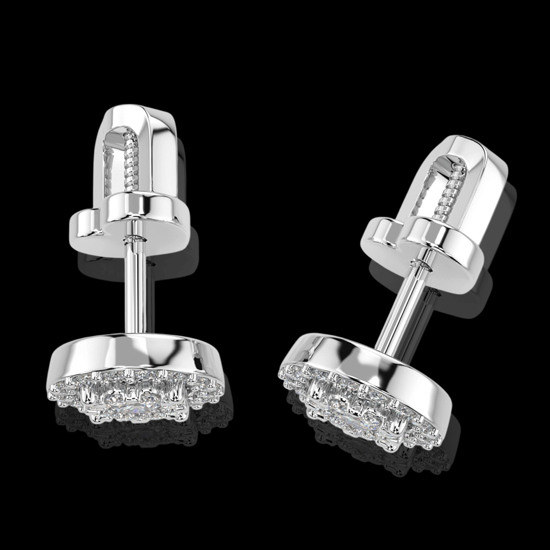 Balto aukso auskarai su deimantais