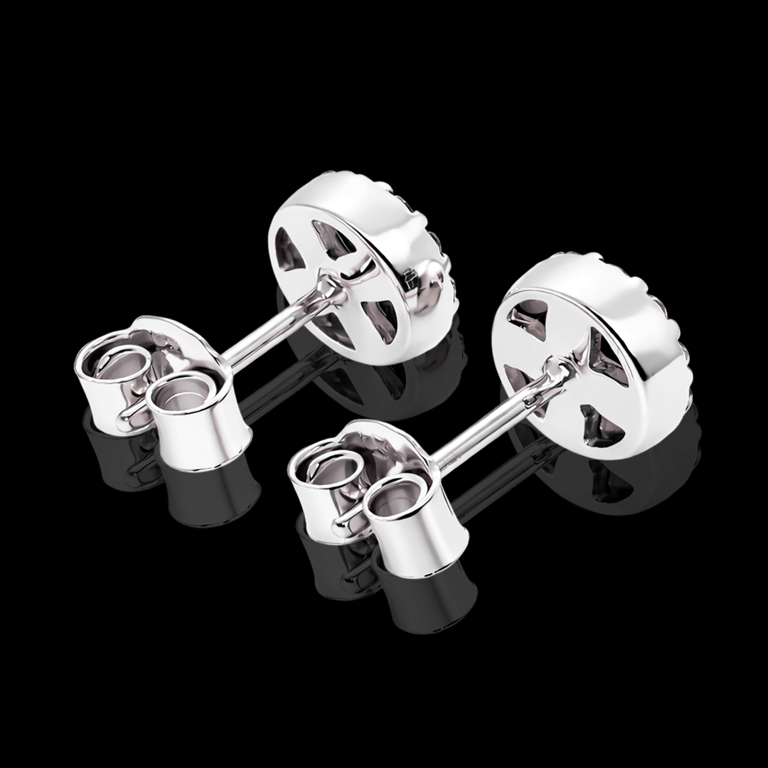 Balto aukso auskarai su juodais deimantais