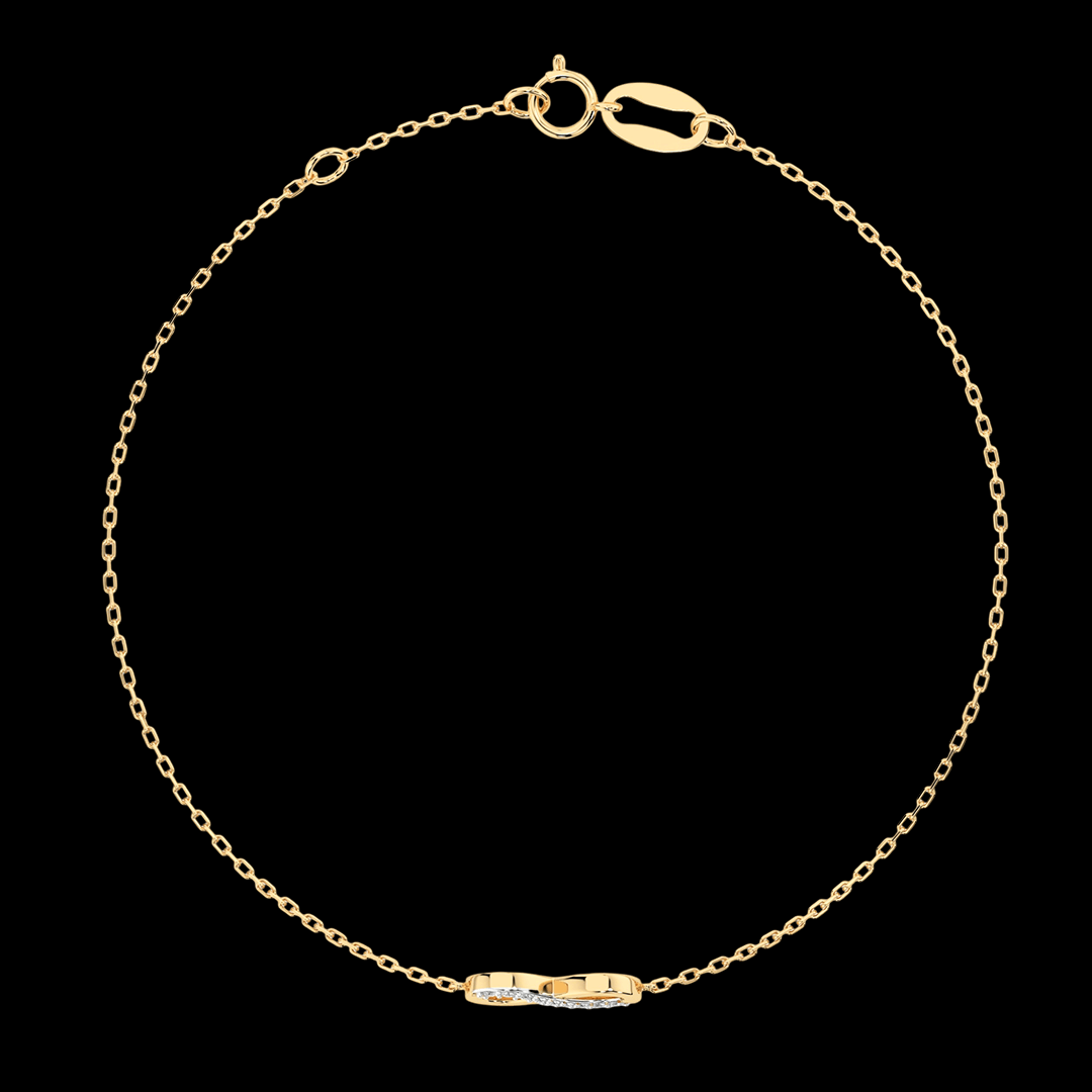 Geltono aukso apyrankė su begalybės pakabuku