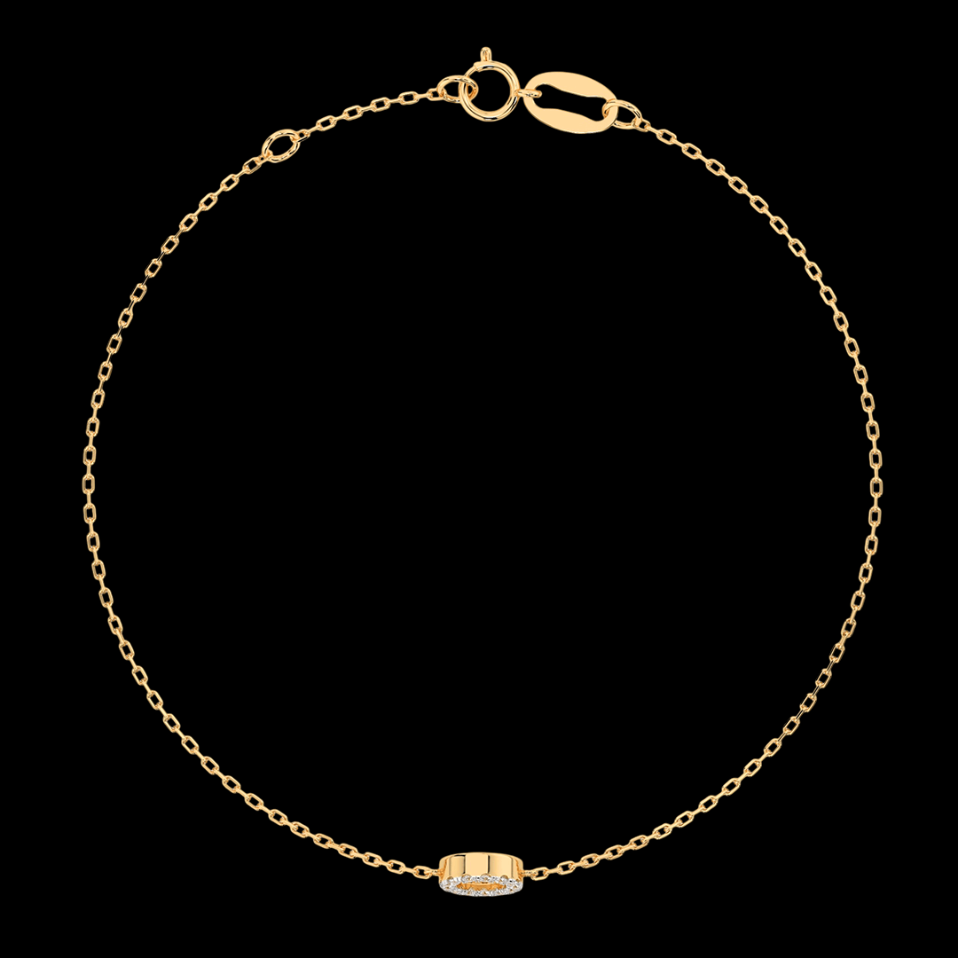 Geltono aukso apyrankė su apvaliu pakabuku