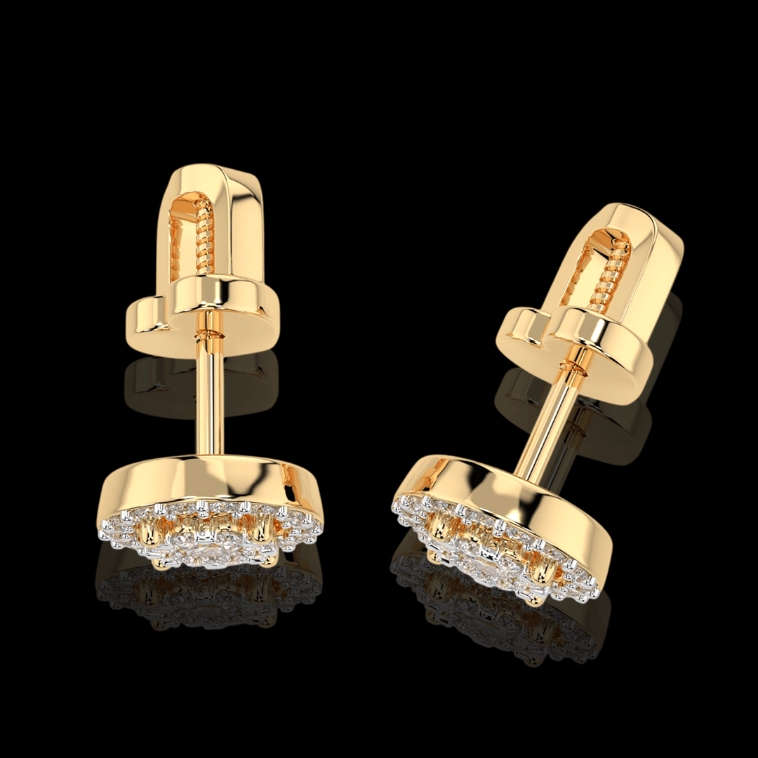 Geltono aukso auskarai su deimantais