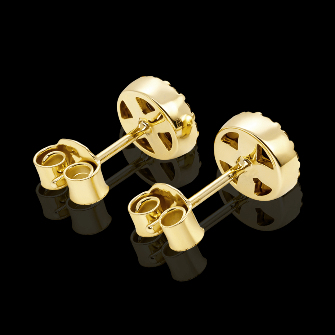 Geltono aukso auskarai su juodais deimantais