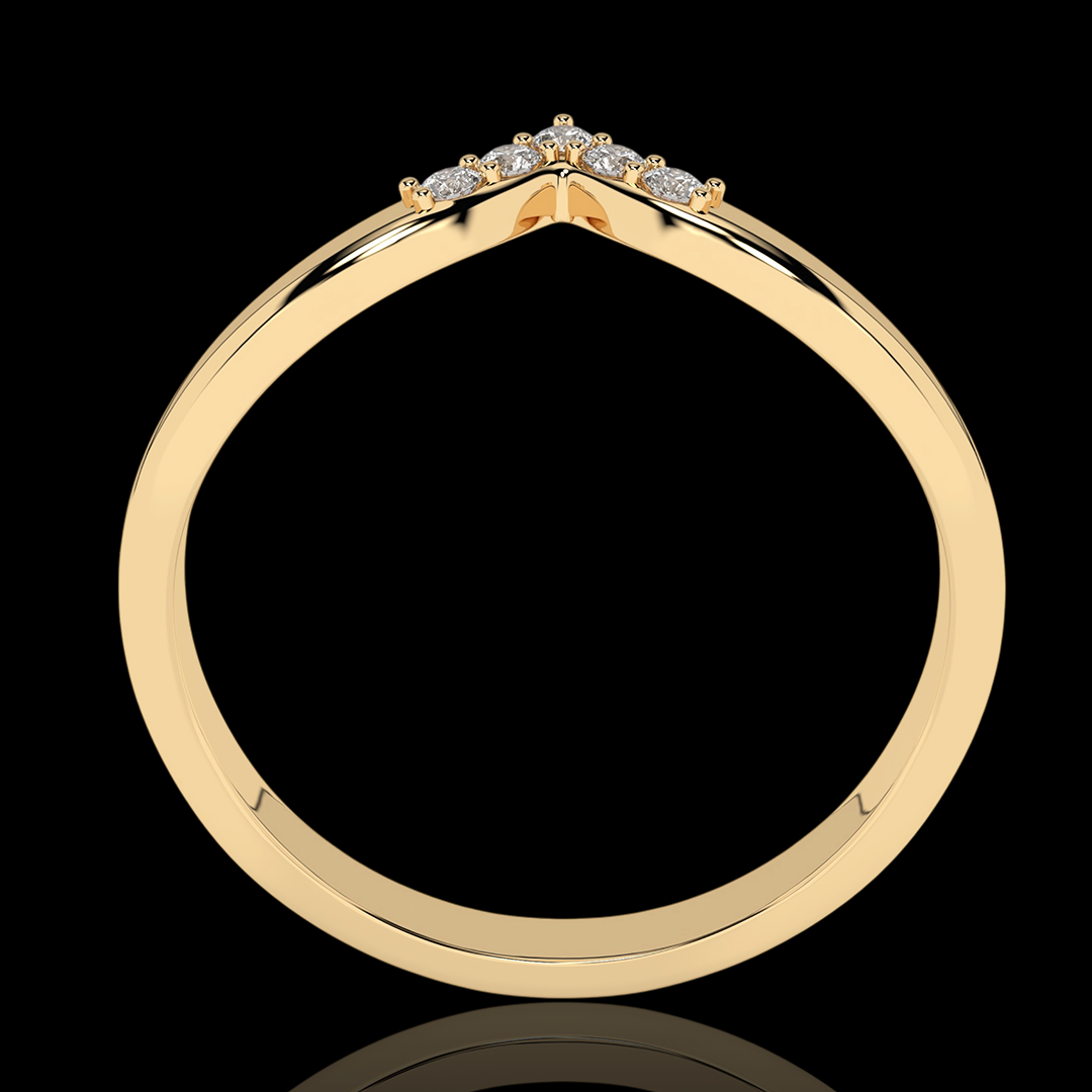 Geltono aukso žiedas su deimantais