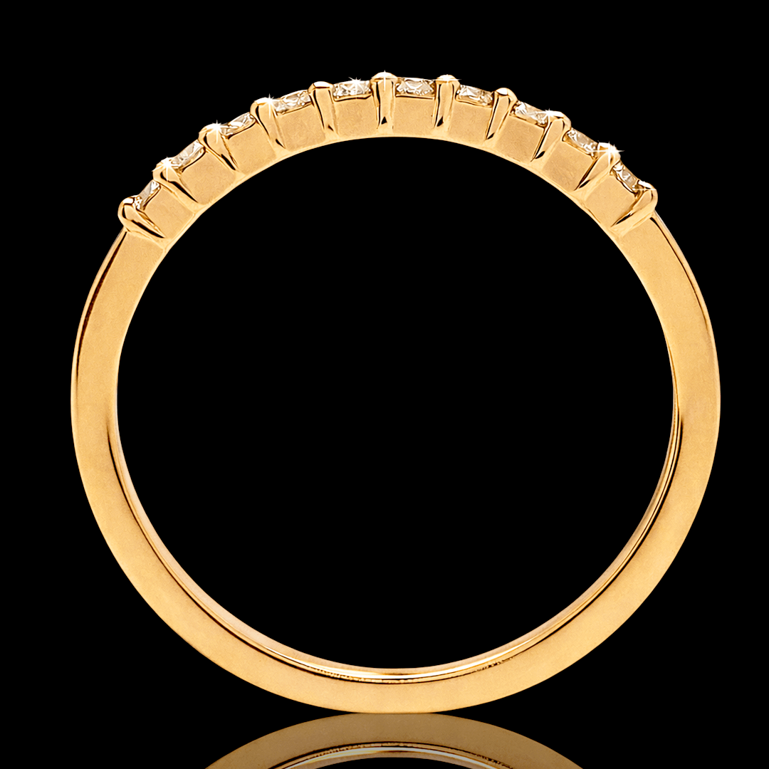 Geltono aukso žiedas su deimantais