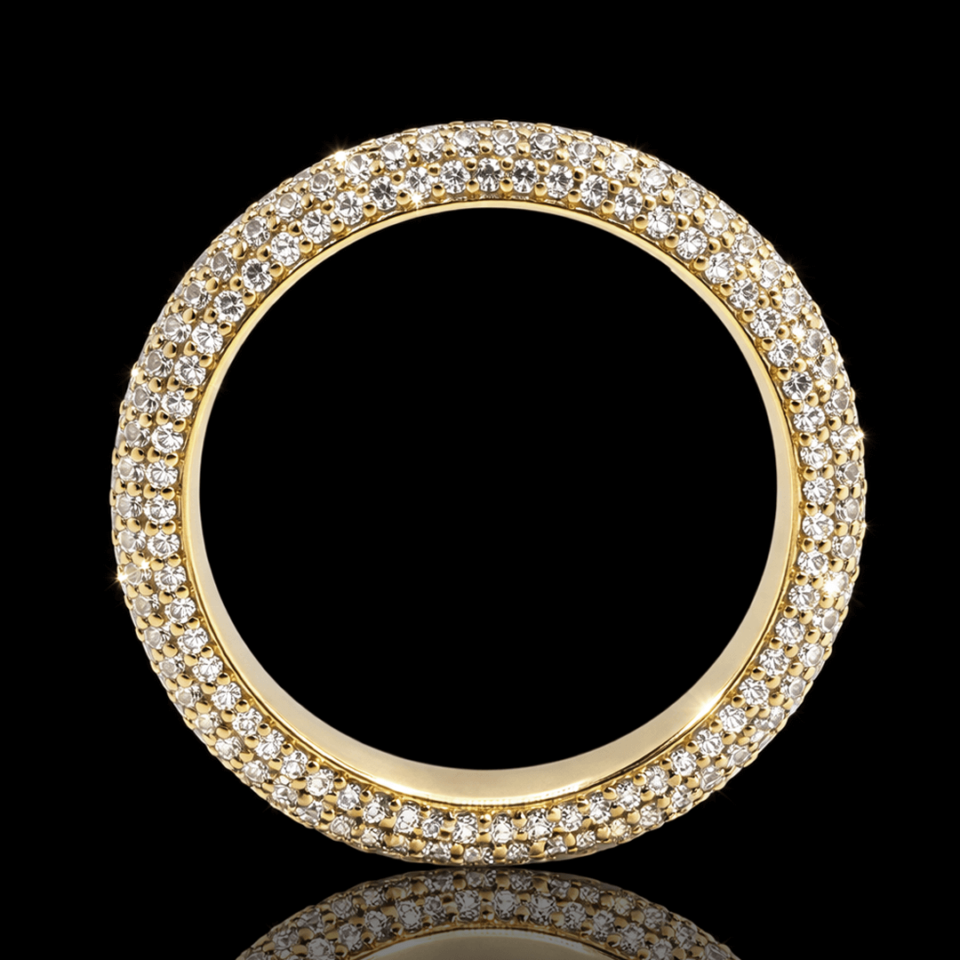 Geltono aukso žiedas su deimantais iki puses - 16.5