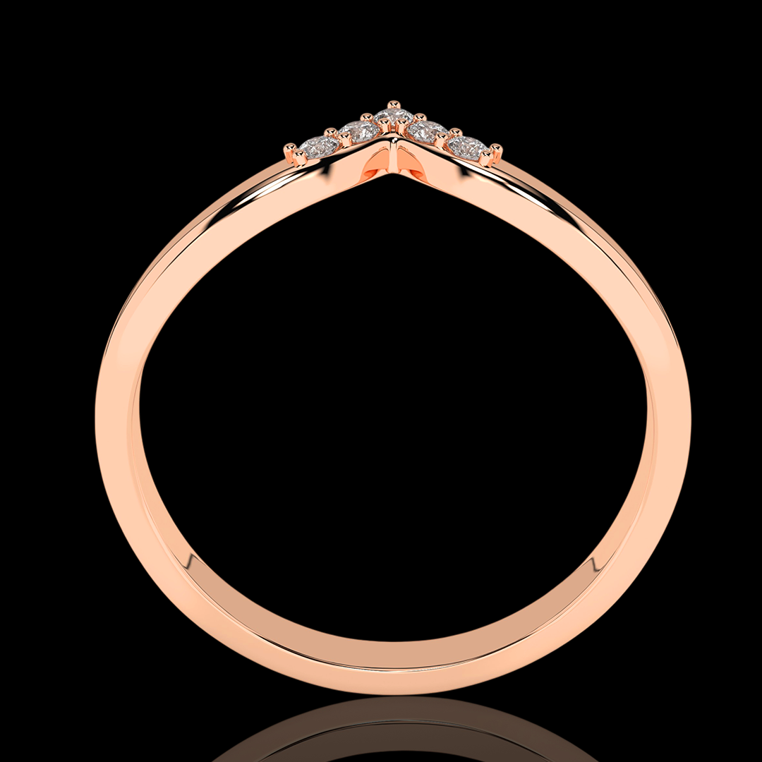 Raudono aukso žiedas su deimantais