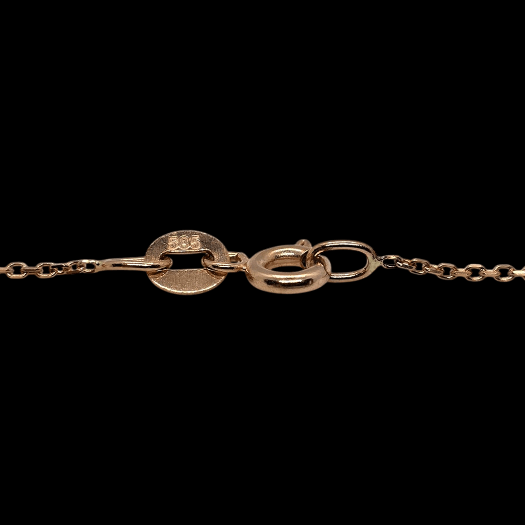 Raudono aukso kryžiukas su deimantais - 3.5mm