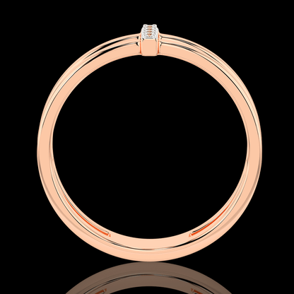 Raudono aukso atviras žiedas su deimantais