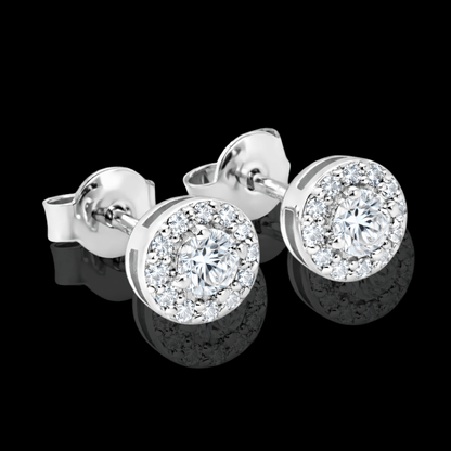 Balto aukso auskarai su deimantais