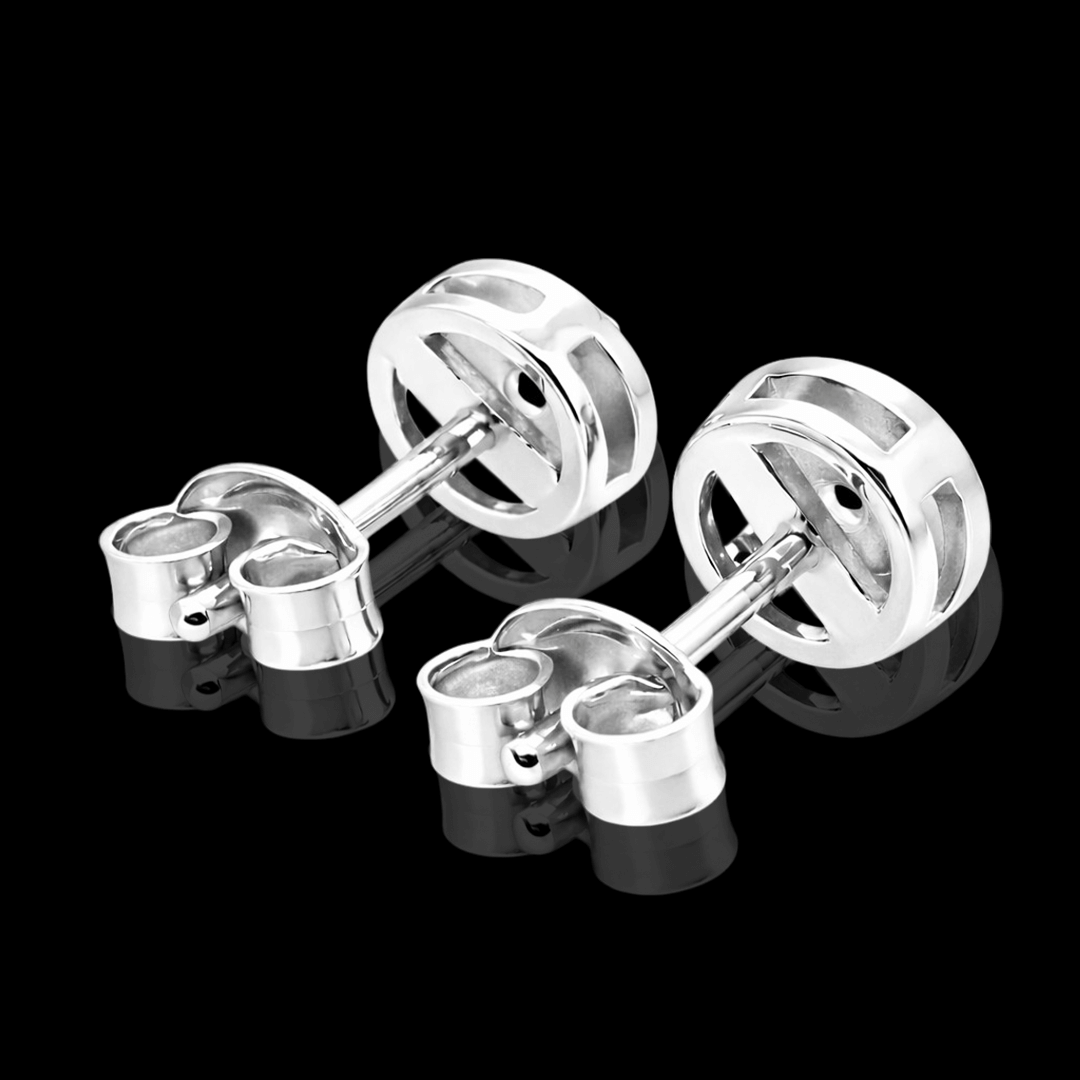 Balto aukso auskarai su deimantais