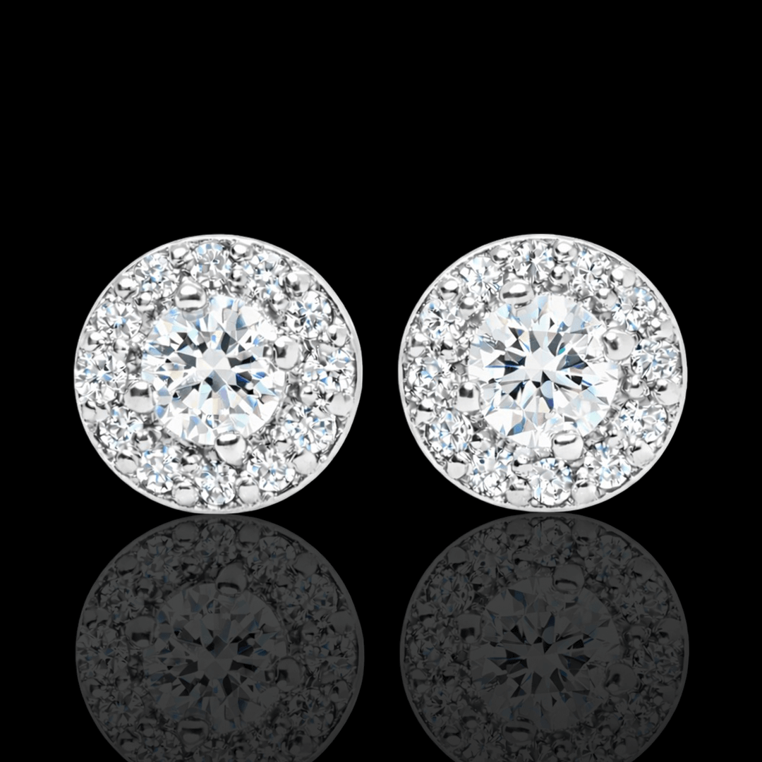 Balto aukso auskarai su deimantais