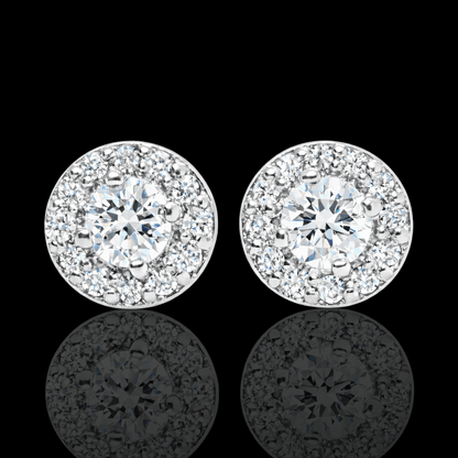 Balto aukso auskarai su deimantais