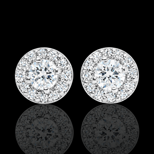 Balto aukso auskarai su deimantais