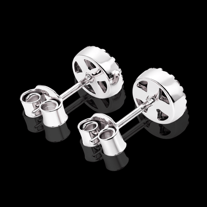 Balto aukso auskarai su juodais deimantais