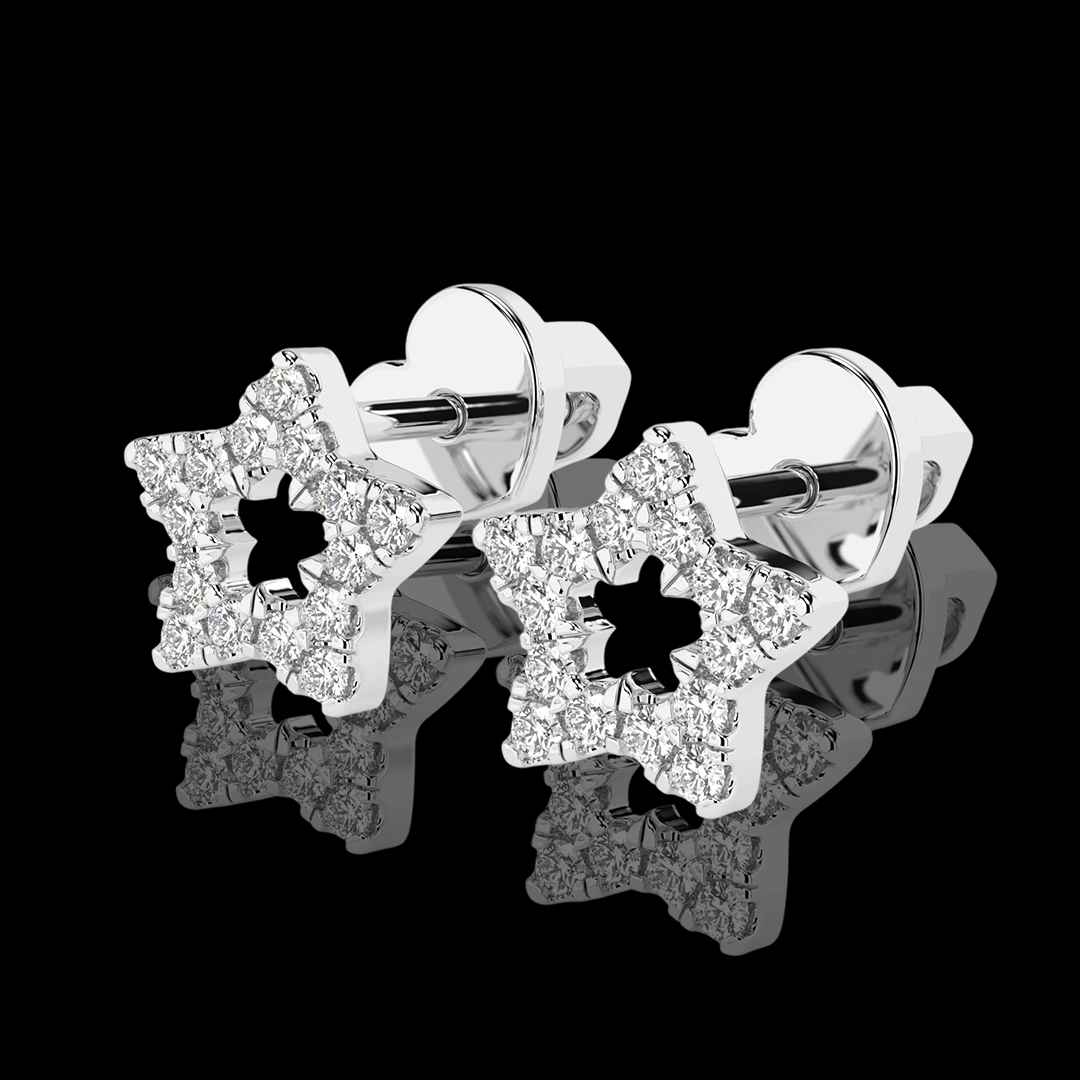 Balto aukso auskarai "žvaigždutės"