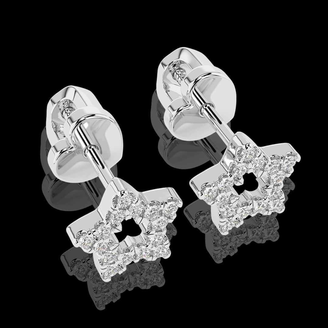 Balto aukso auskarai "žvaigždutės"