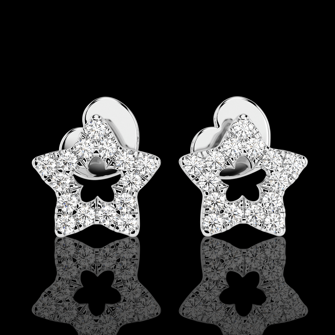 Balto aukso auskarai "žvaigždutės"