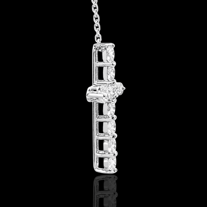 Balto aukso kryžiukas su deimantais - 2.6mm