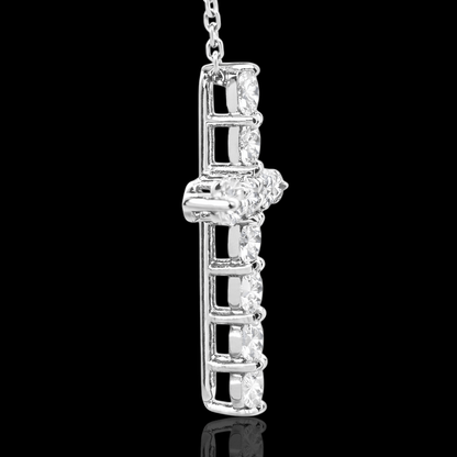 Balto aukso kryžiukas su deimantais - 3.5mm