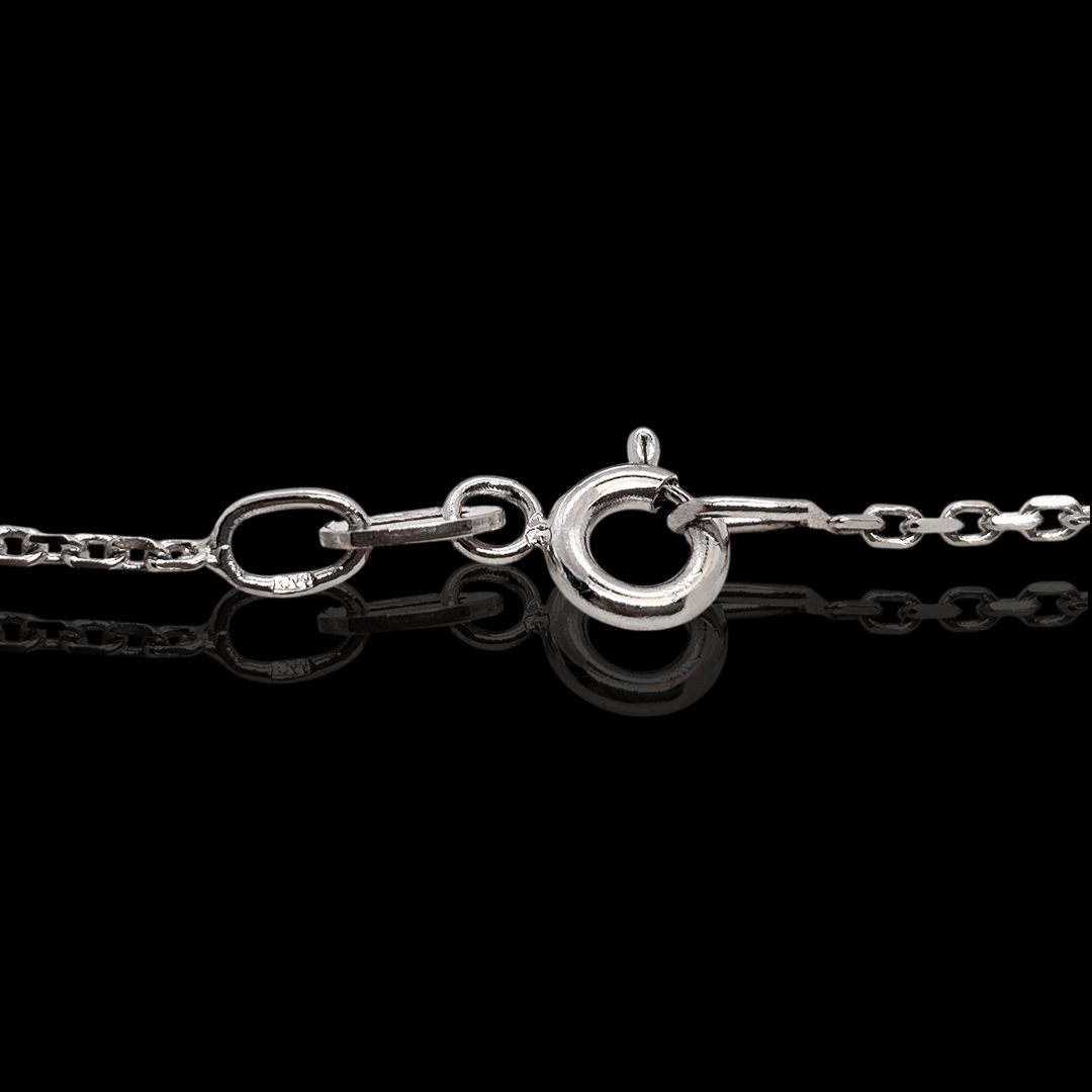 Baltas aukso kryžiukas su deimantais - 3mm