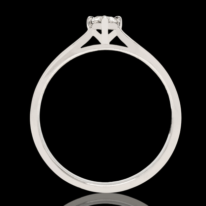 Balto aukso sužadetuvių žiedas su deimantu