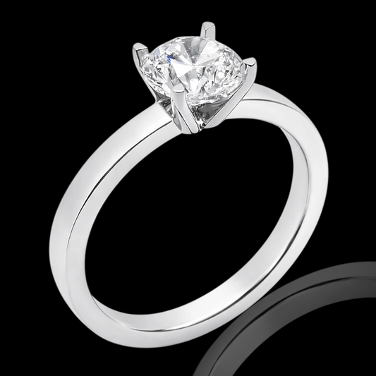 Balto aukso žiedas su briliantu