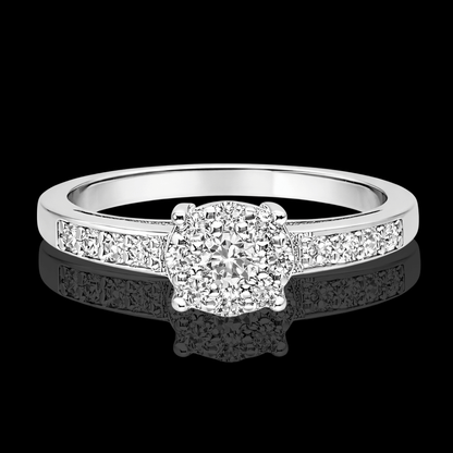 Balto aukso žiedas su briliantais