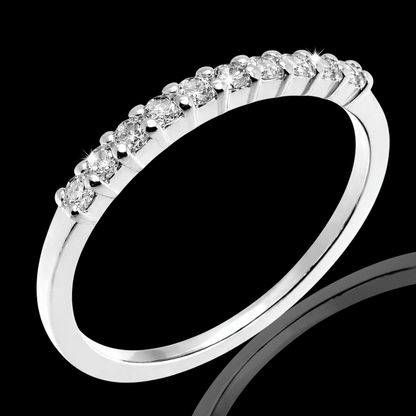 Balto aukso žiedas su deimantais