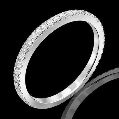 Balto aukso žiedas su briliantais eilute