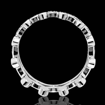 Balto aukso žiedas karūna su briliantais