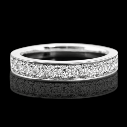 Balto aukso žiedas su briliantine eilute