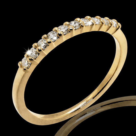 Geltono aukso žiedas su deimantais