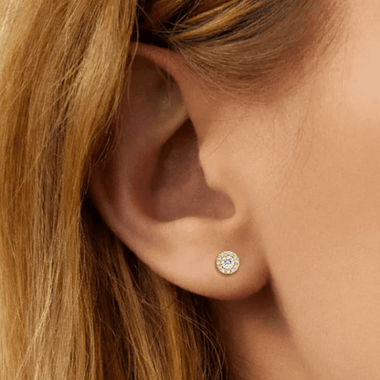 Geltono aukso auskarai su deimantais