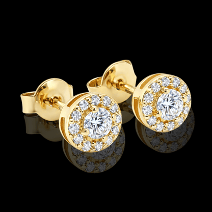 Geltono aukso auskarai su deimantais