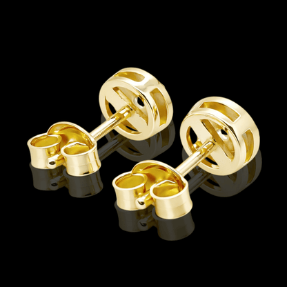 Geltono aukso auskarai su deimantais