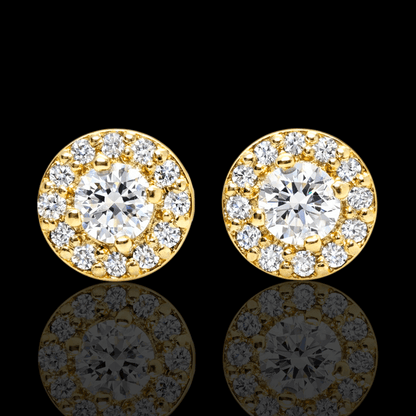 Geltono aukso auskarai su deimantais