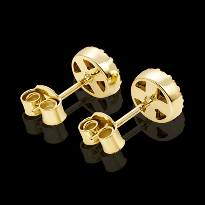 Geltono aukso auskarai su juodais deimantais