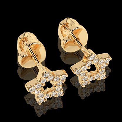 Geltono aukso auskarai "žvaigždutės"