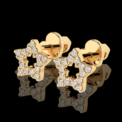 Geltono aukso auskarai "žvaigždutės"