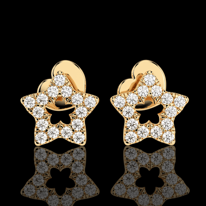 Geltono aukso auskarai "žvaigždutės"