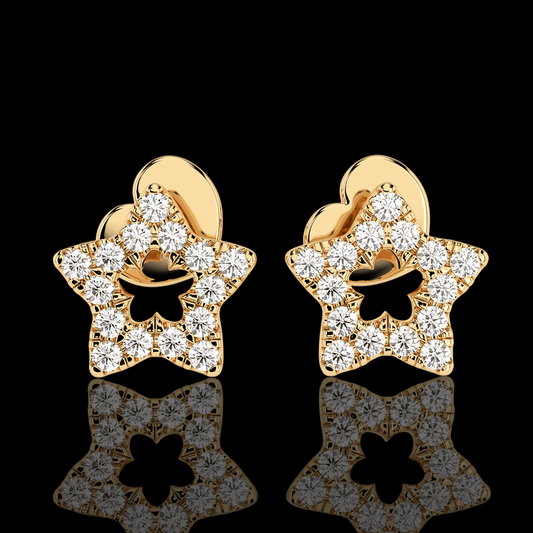 Geltono aukso auskarai "žvaigždutės"