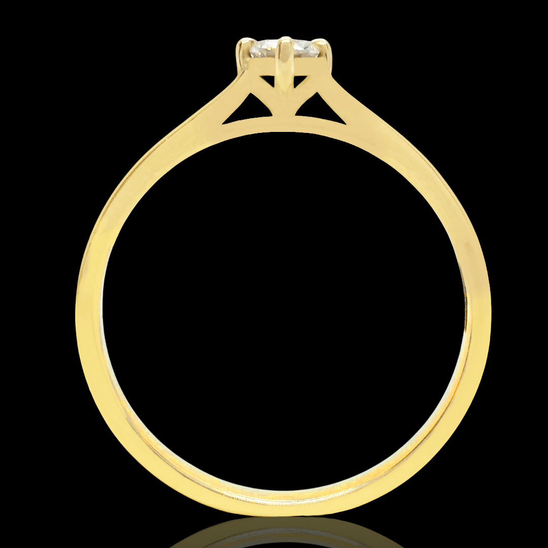 Geltono aukso sužadetuvių žiedas su deimantu