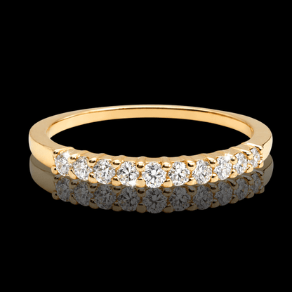 Geltono aukso žiedas su deimantais