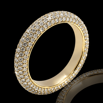 Geltono aukso žiedas su deimantais iki puses - 16.5