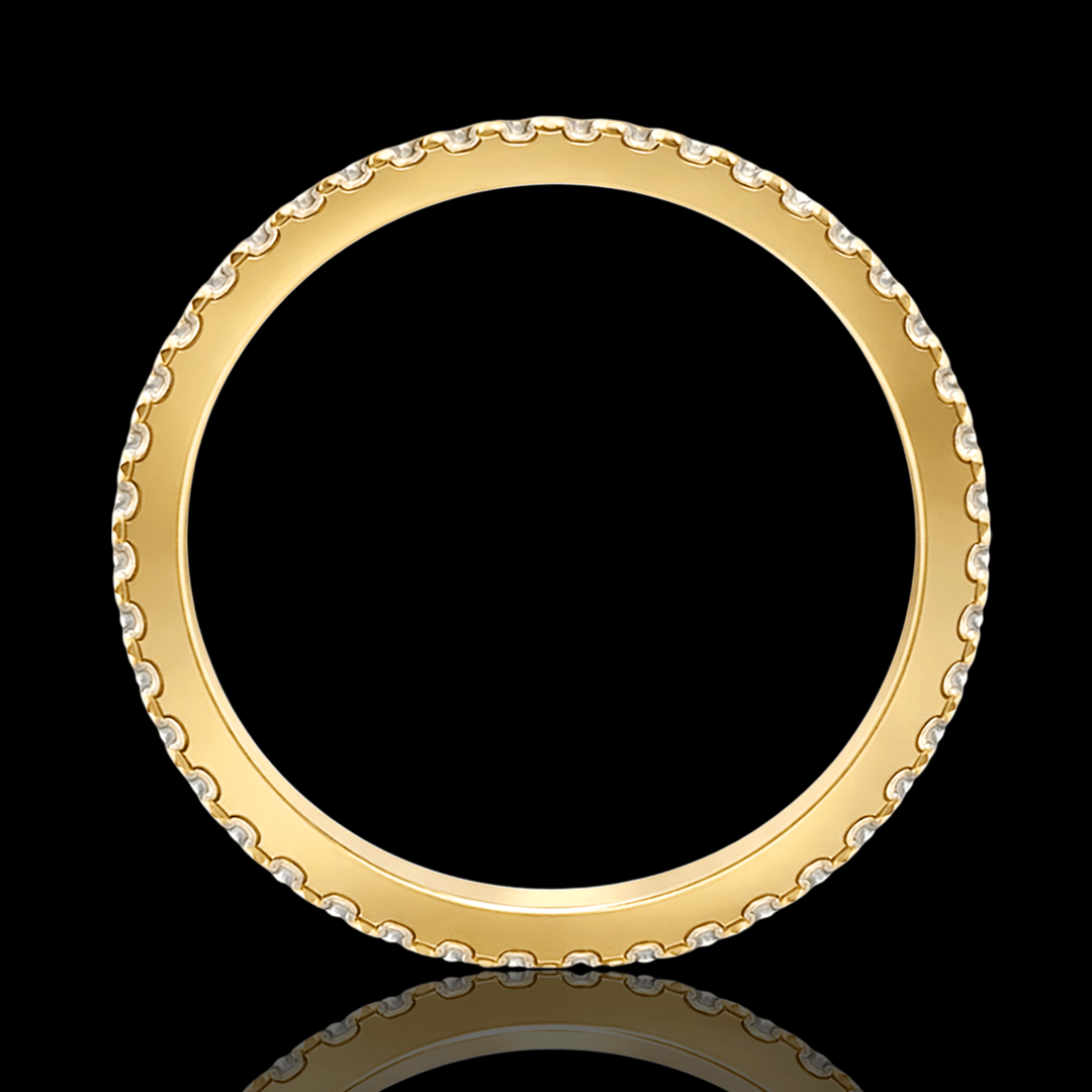 Geltono aukso žiedas su briliantais eilute