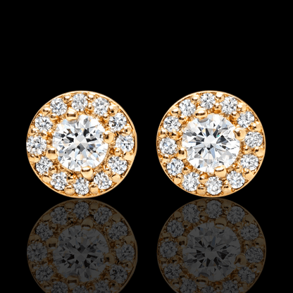 Raudono aukso auskarai su deimantais