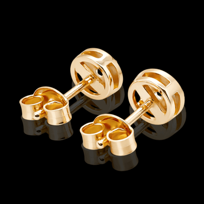 Raudono aukso auskarai su deimantais