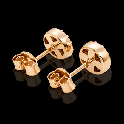 Raudono aukso auskarai su juodais deimantais