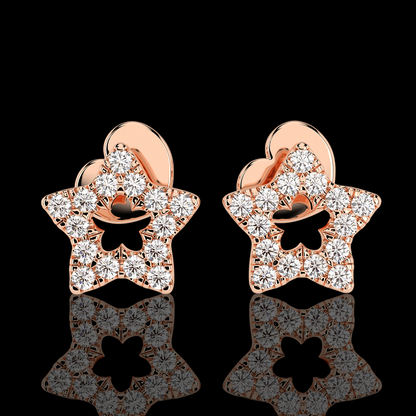 Raudono aukso auskarai "žvaigždutės"